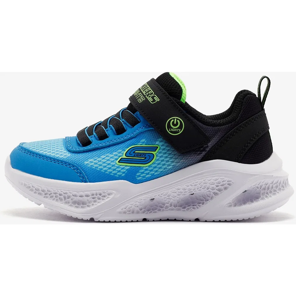 Детские кроссовки для мальчиков со светодиодной подсветкой Meteor-Lights - Krendox, Black Blue Skechers