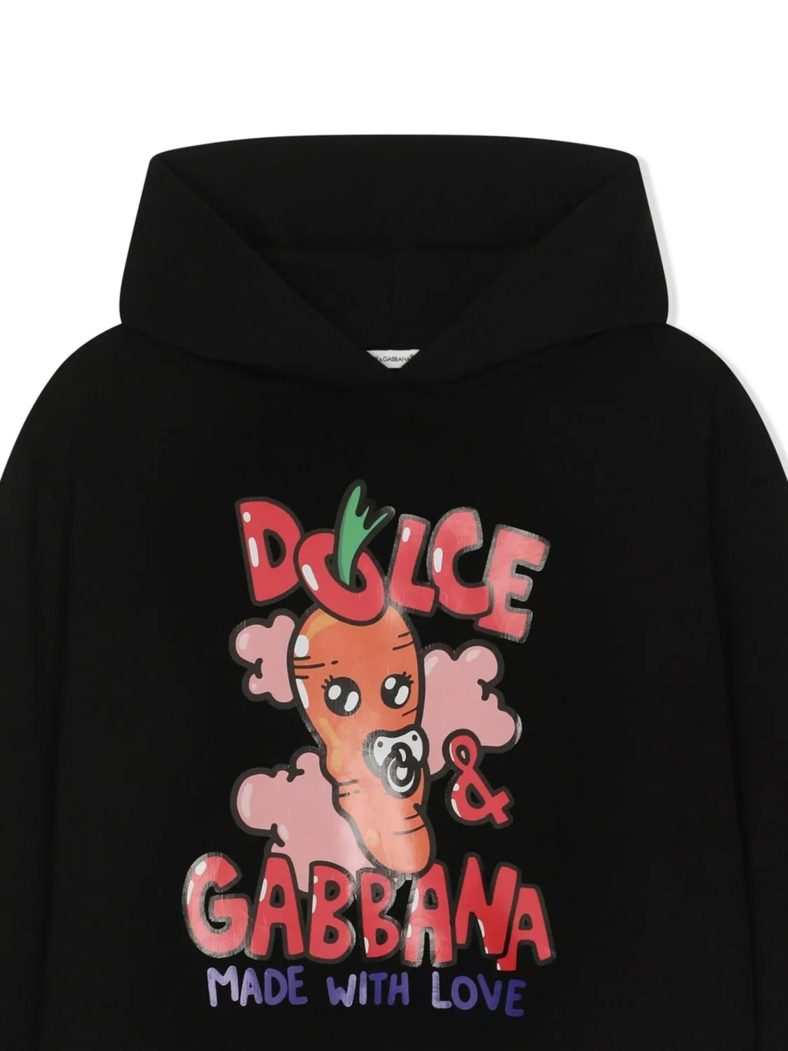 Платье с капюшоном и логотипом Dolce & Gabbana, черный — фото 3