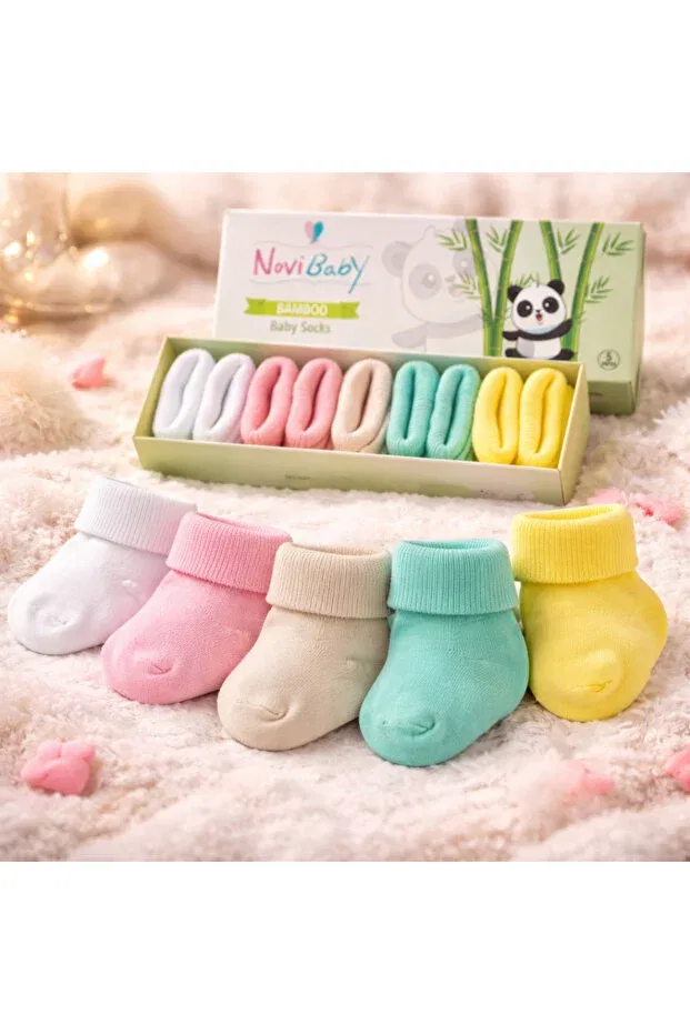 Детский комплект носков для новорожденных из бамбука Basics Novibaby, Flower