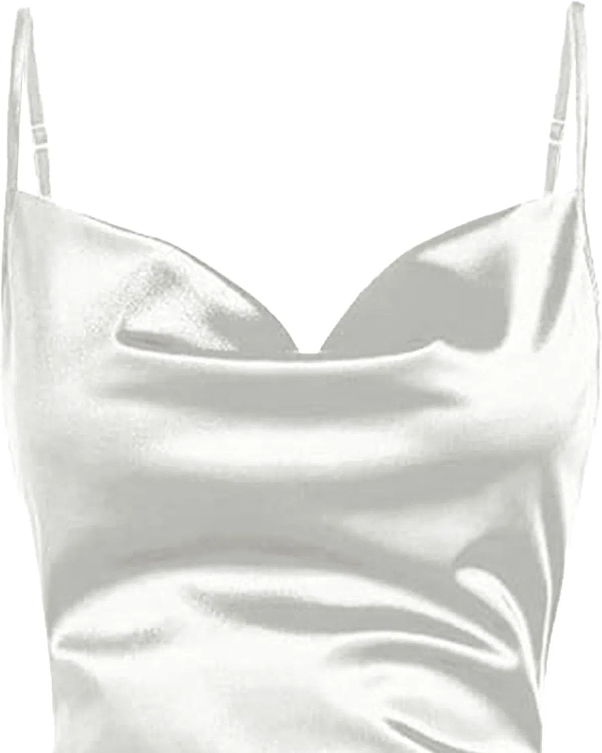 Женское коктейльное мини-платье на тонких бретелях Satin, White — фото 3