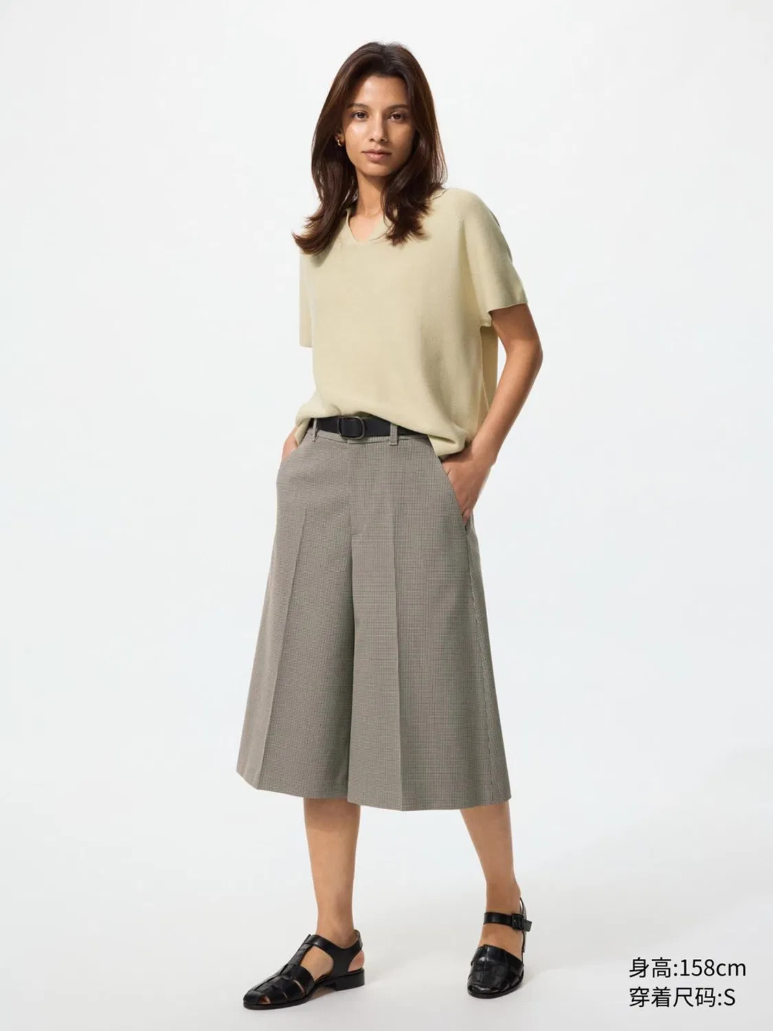 Юбка-брюки эластичные Uniqlo, темно-серый — фото 2