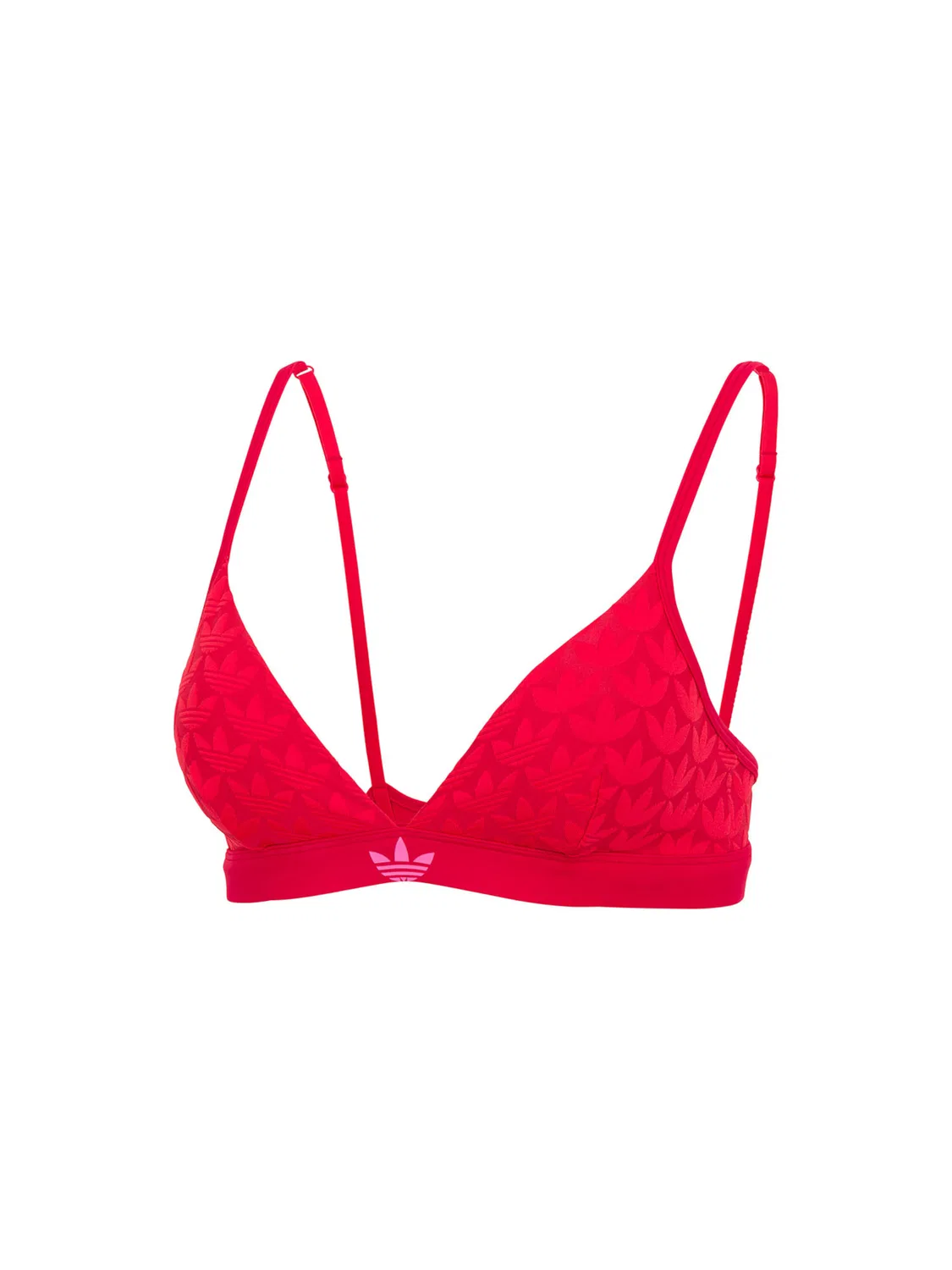 Спортивный бюстгальтер Adidas Originals Triangle Bra Terrot Flex красного цвета — фото 2