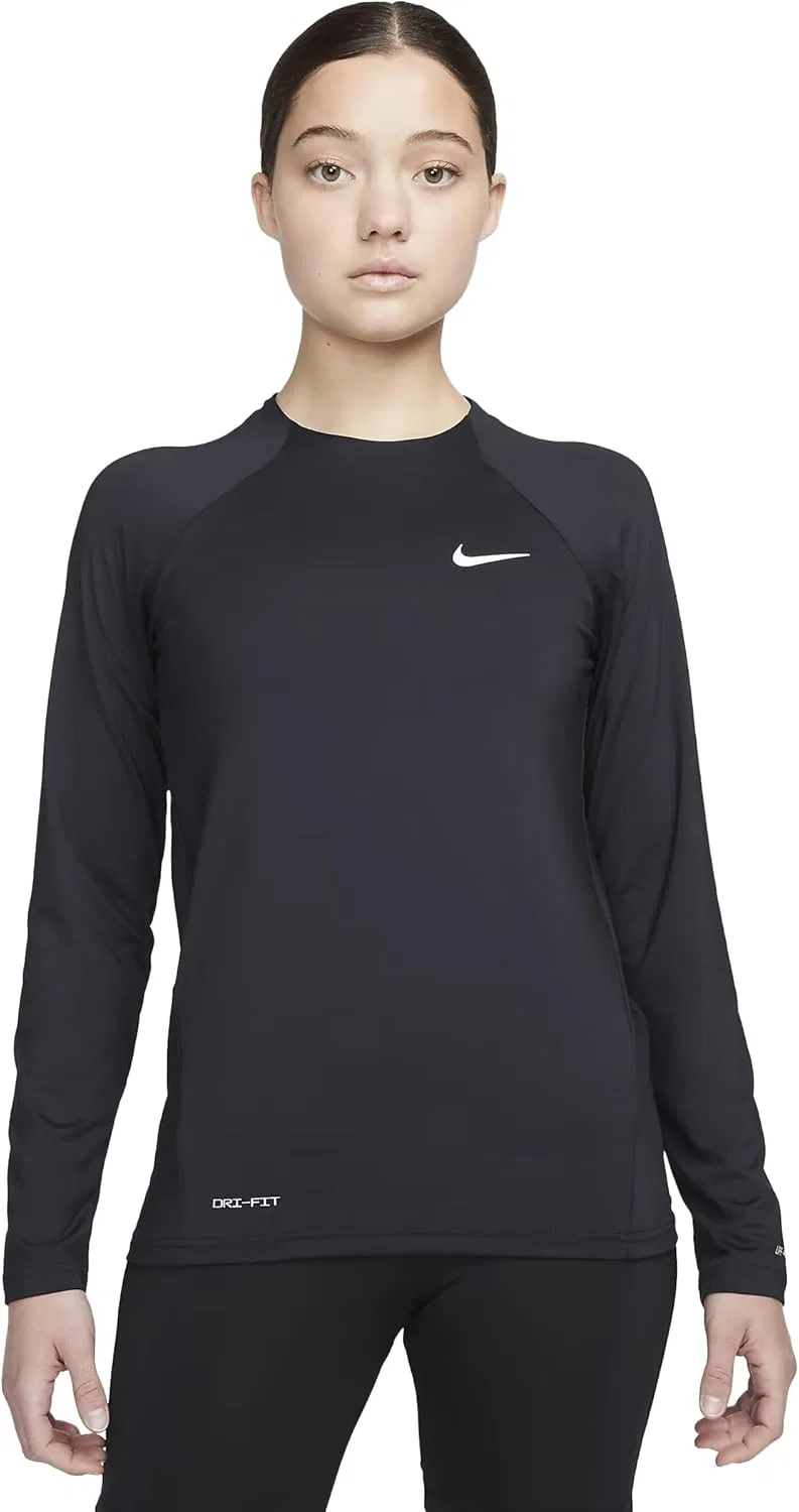Женская длинная гидрозащитная рубашка для плавания Nike Essential, Black