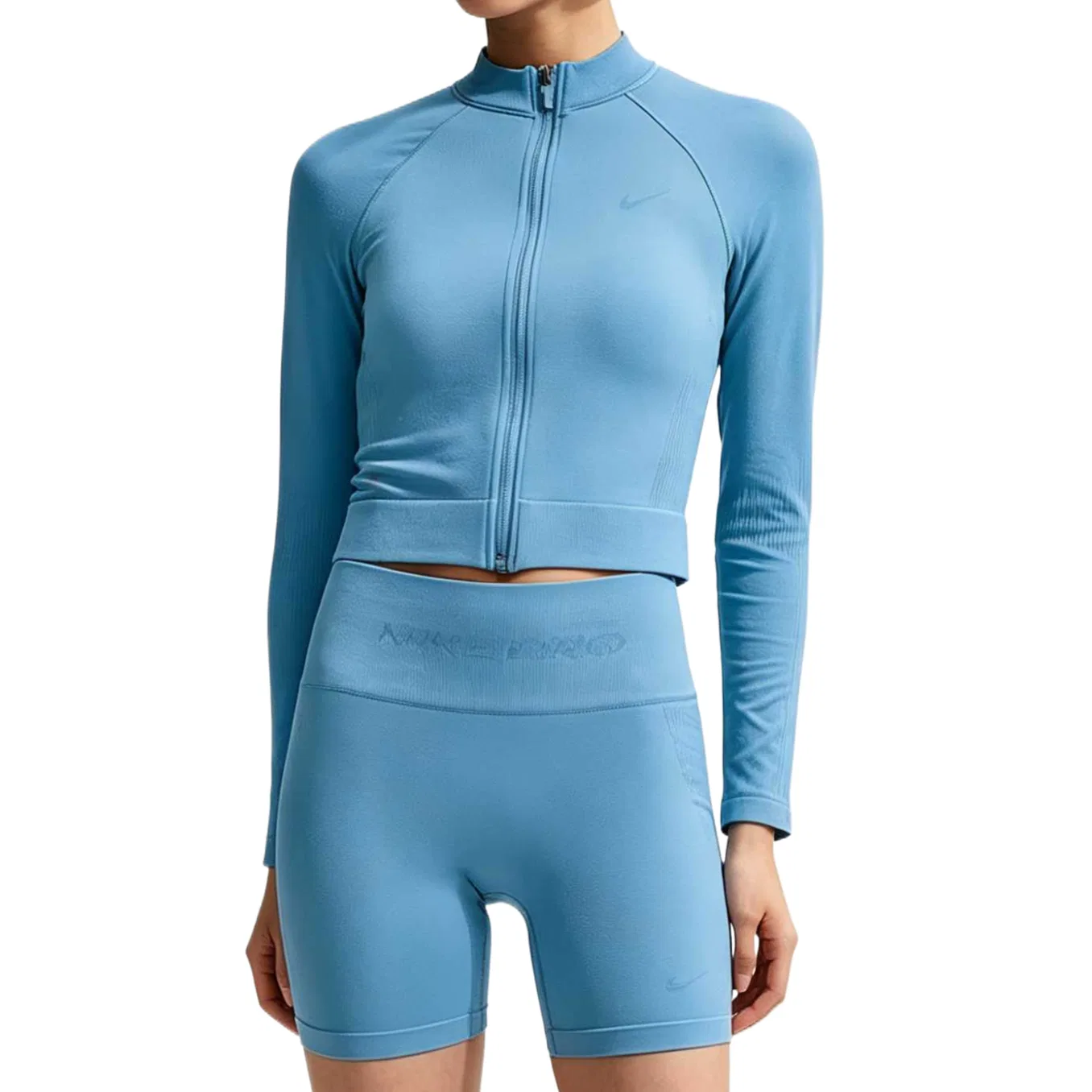 Женская футболка Nike Pro Stand Collar, Work Blue — фото 3