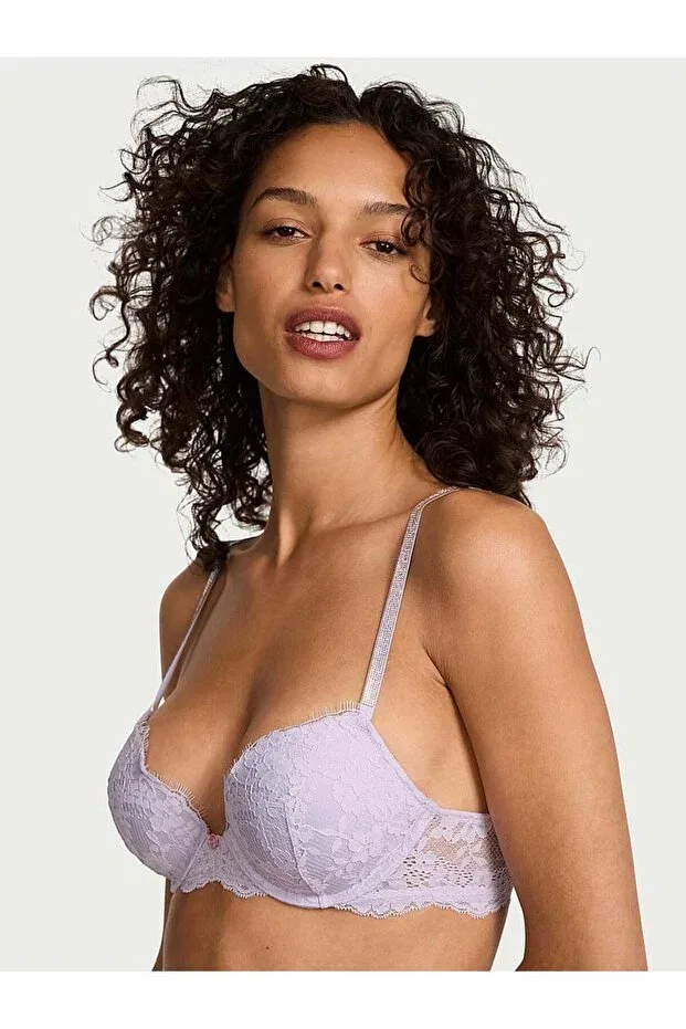 Женский бюстгальтер кружевной Twinkle strappy lace push-up bra Victoria'S Secret, Lilac