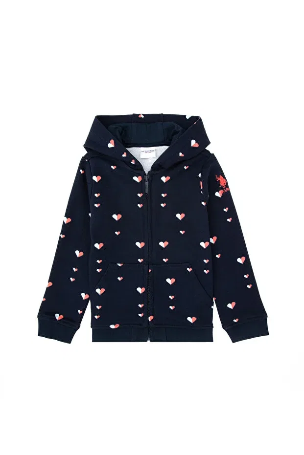 Детское худи с капюшоном для девочек U.S. Polo Assn., Navy Blue — фото 3