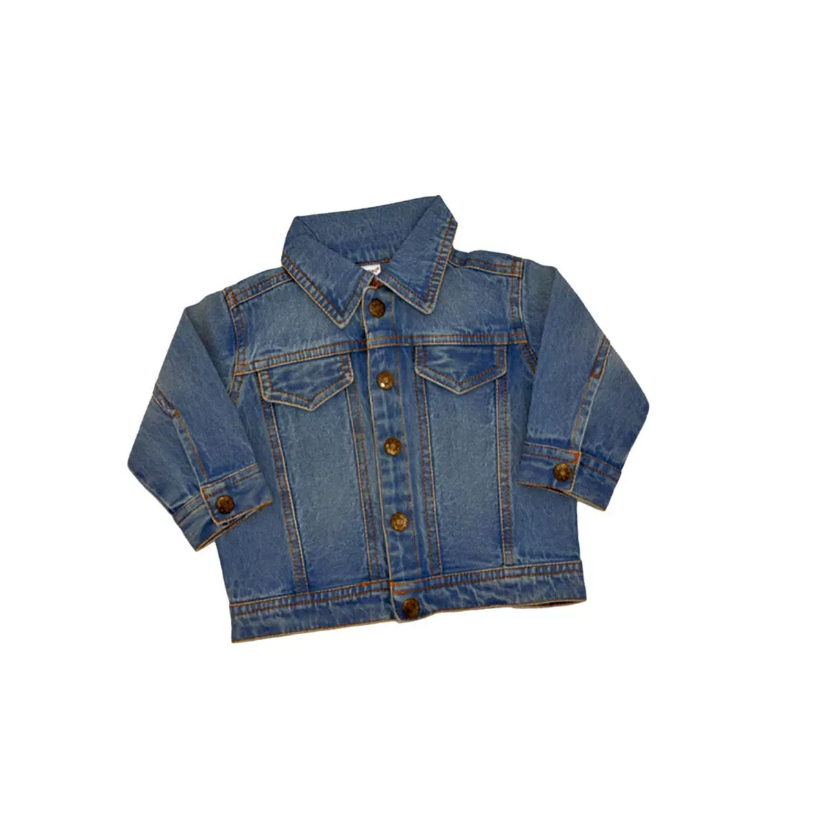 Детское джинсовое пальто для мальчиков с отложным воротником MONAG, Medium Wash — фото 3