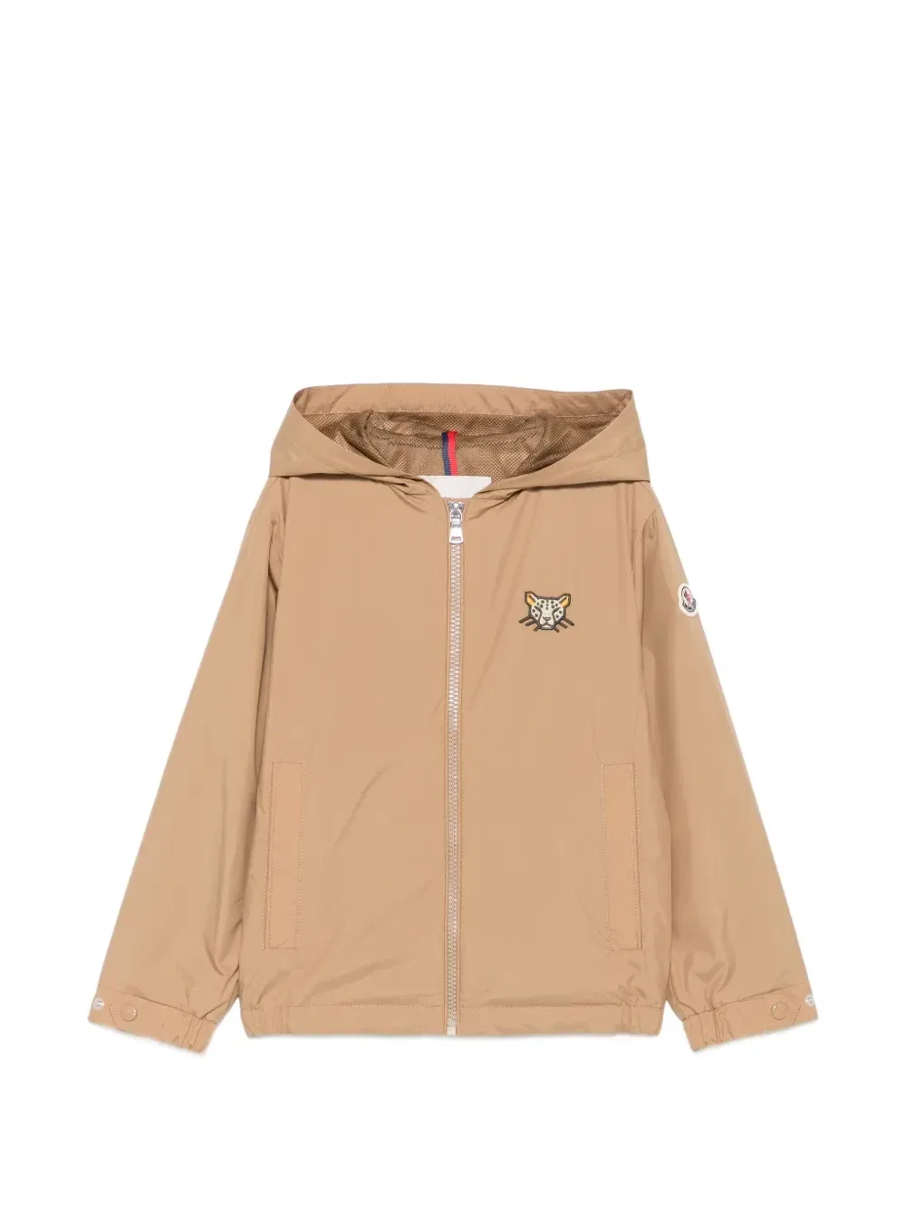 Куртка с капюшоном с нашивкой-логотипом Moncler Enfant, бежевый
