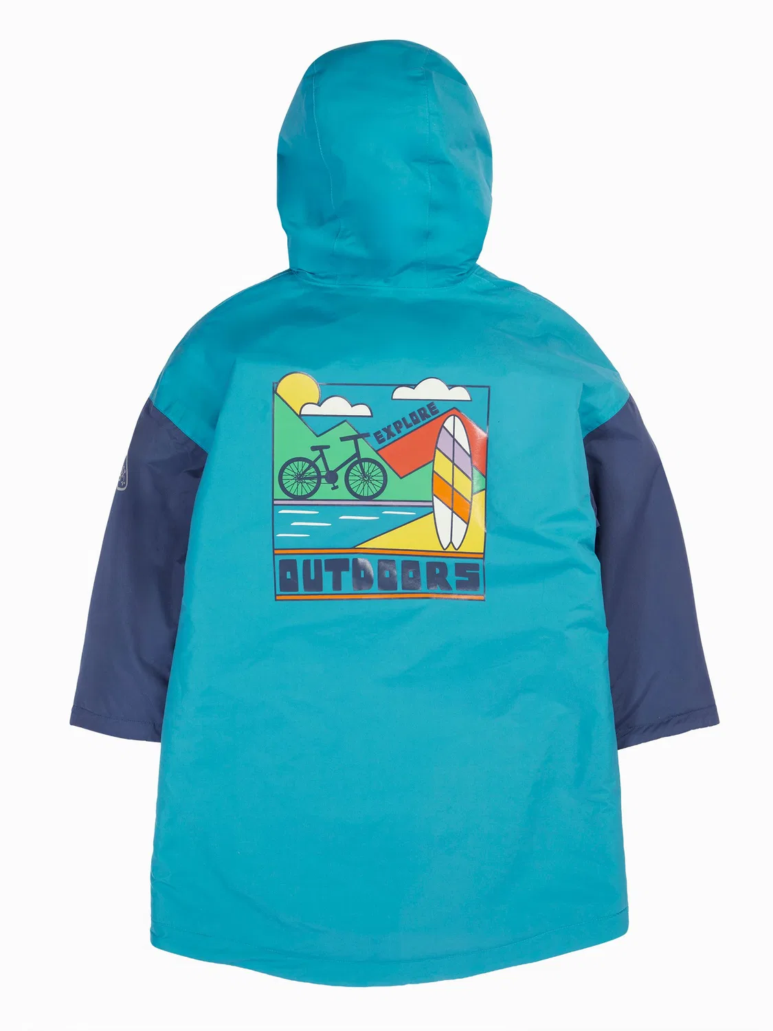 Халат-переодевалка с блошиным ворсом, Atlantic Frugi, синий — фото 2