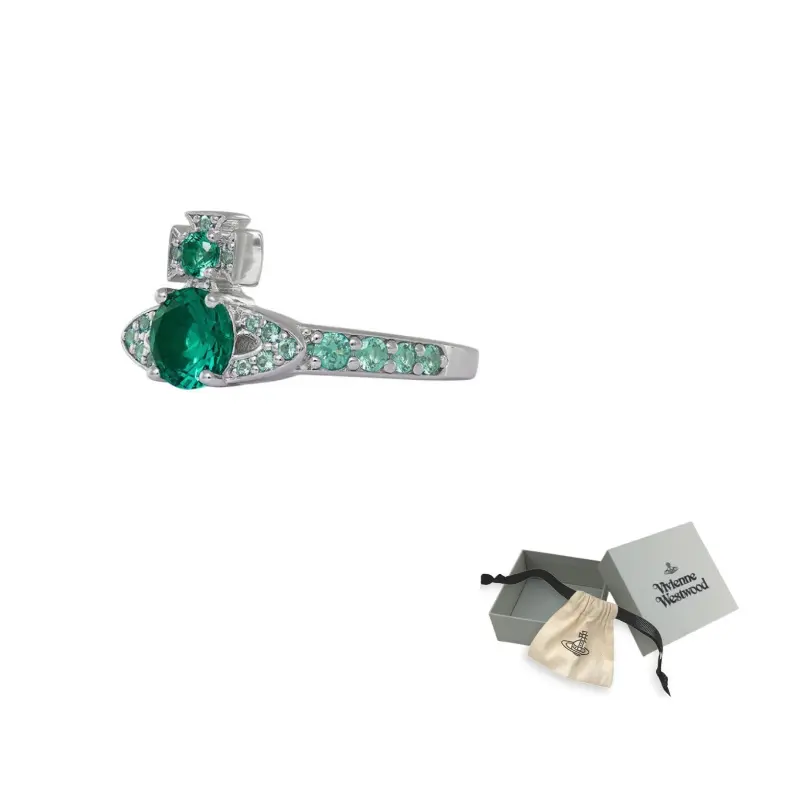 

Кристальные кольца унисекс silver/green Vivienne Westwood, зеленый