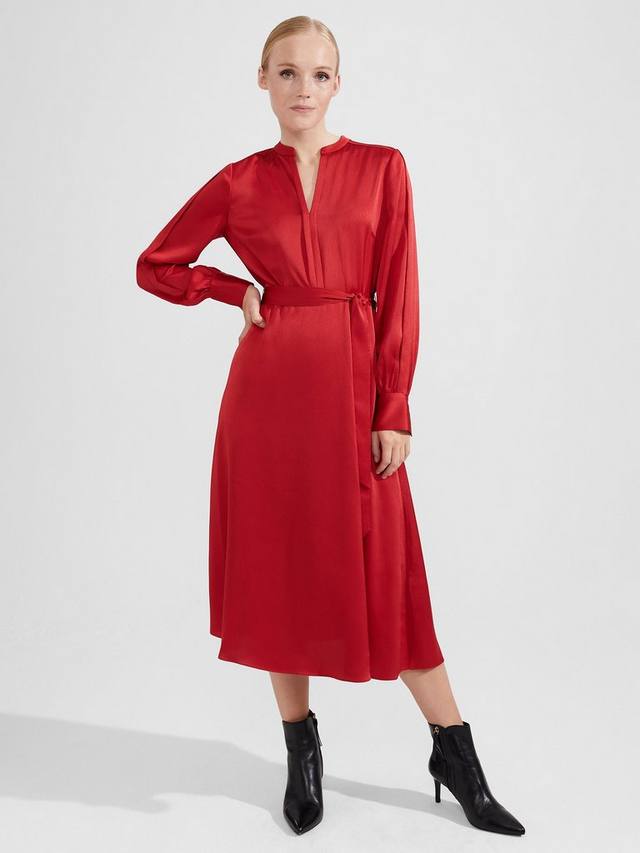 

Атласное платье миди от арлетт Hobbs, цвет Currant Red