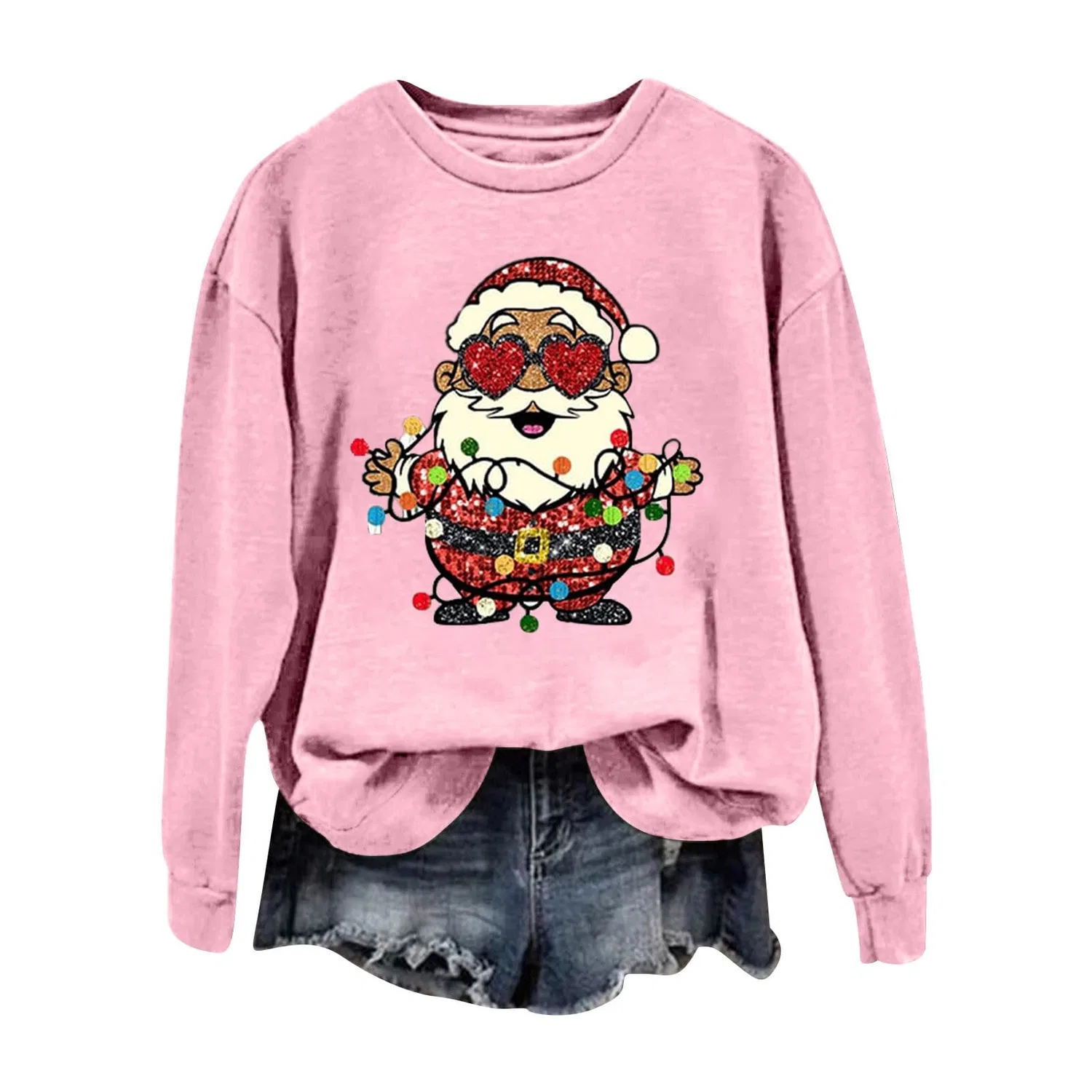Женский свитшот с принтом Santa для женщин, Z11 Pink