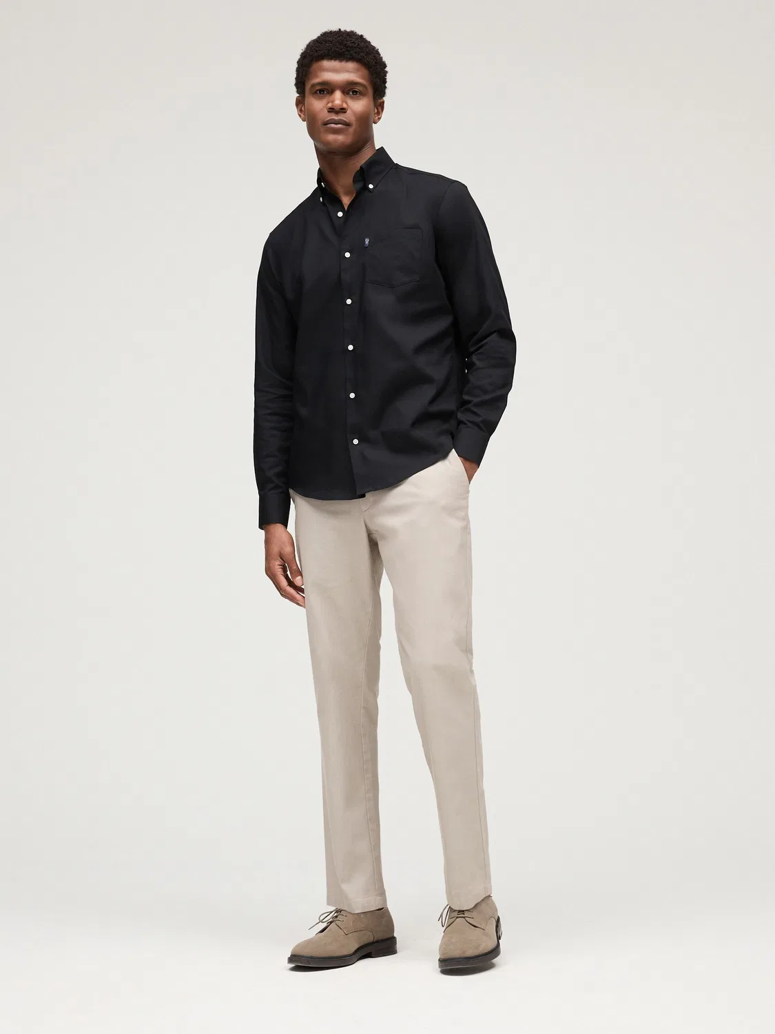 Рубашка Оксфордская slim fit Next, черный — фото 4