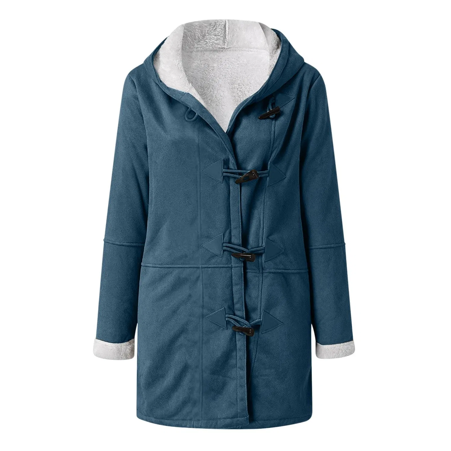 Женское зимнее пальто с капюшоном, свободного кроя, Pea Coat, Blu Navy — фото 3