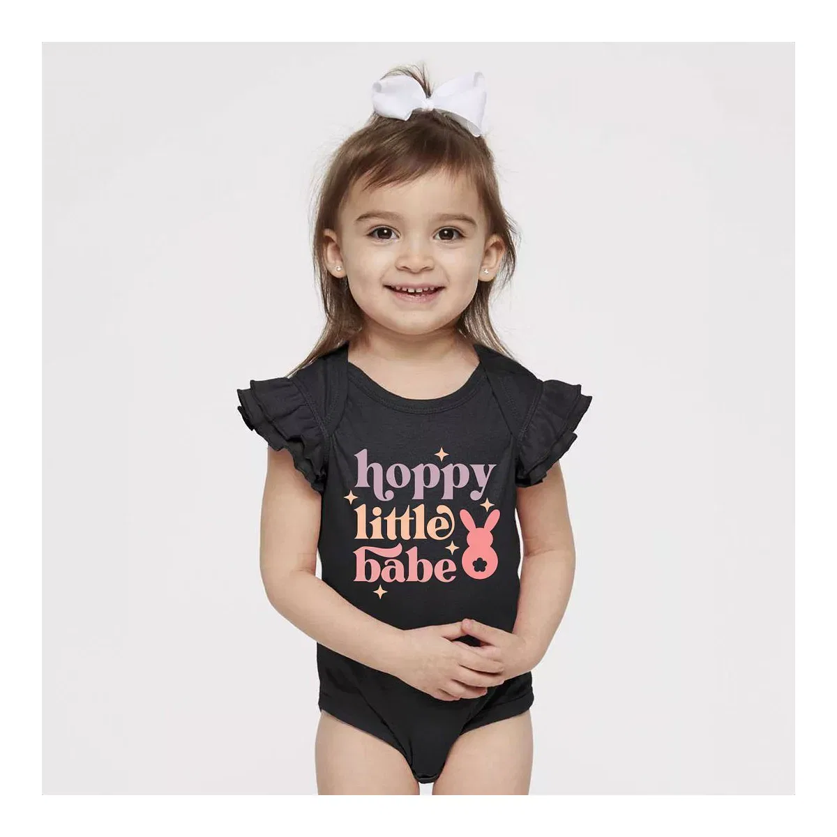 Детский боди с бабочковым рукавом Hoppy Little Babe The Juniper Shop, Black — фото 2