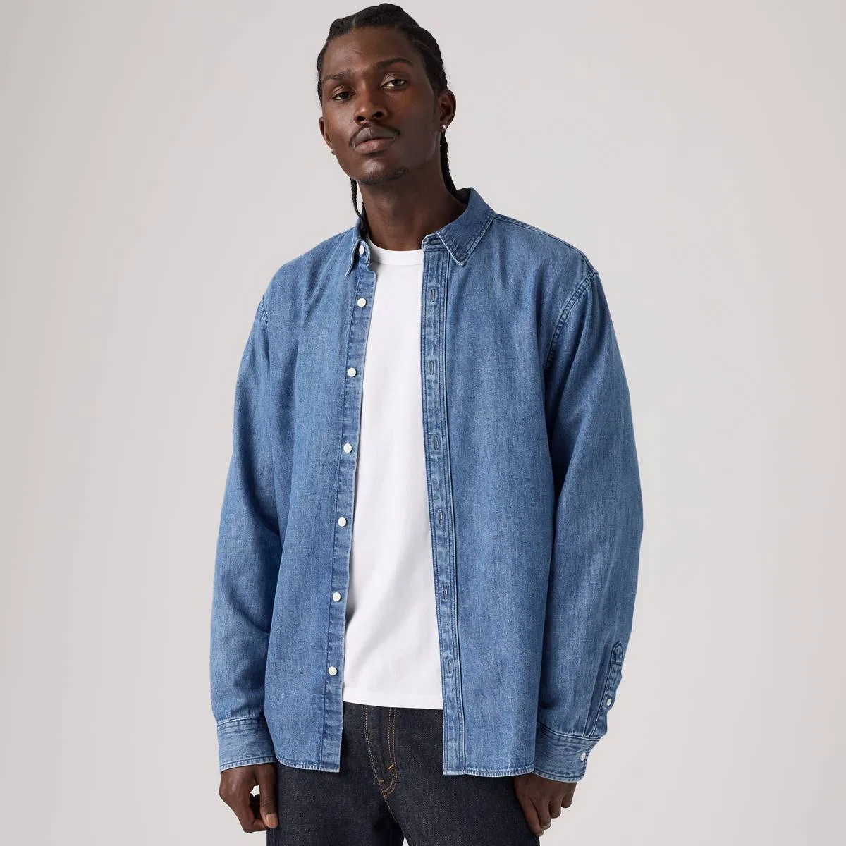 Классическая свободная джинсовая рубашка Levi's, Estella Mid Wash - Medium Wash