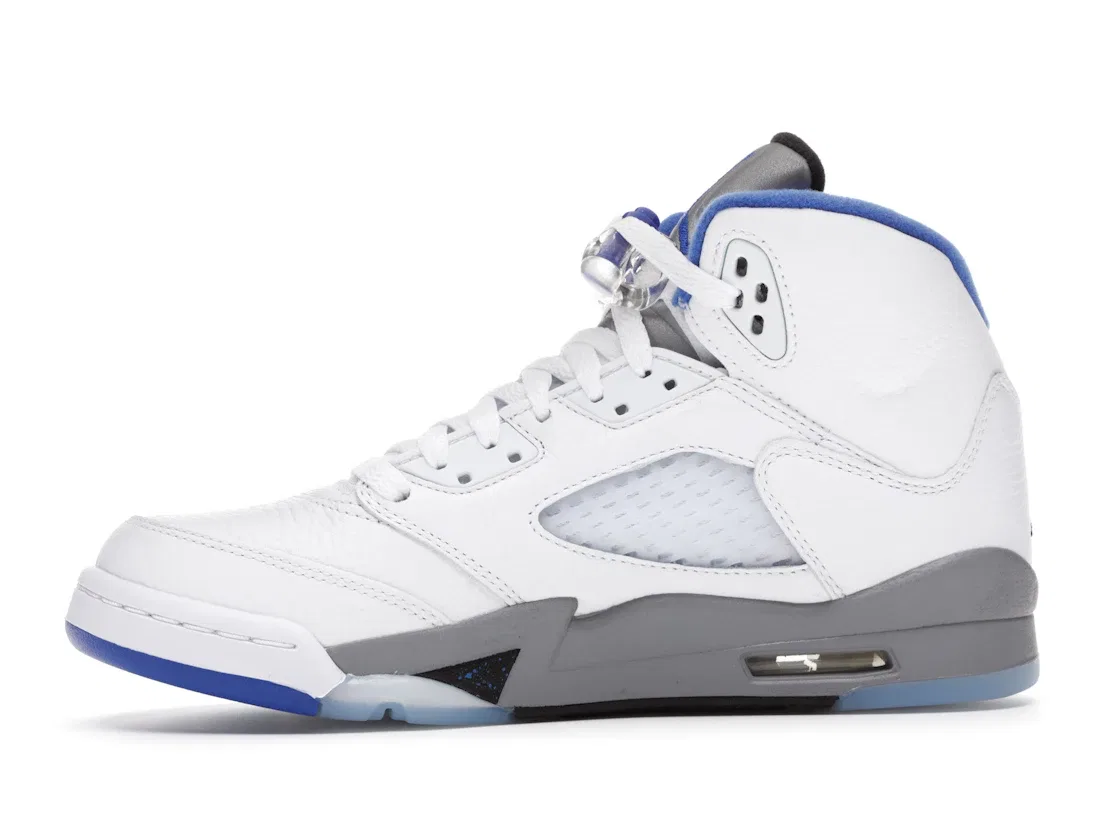 Детские кроссовки Lifestyle с принтом Jordan 5 Retro Jordan, White/Stealth- Black-Hyper-Royal — фото 3