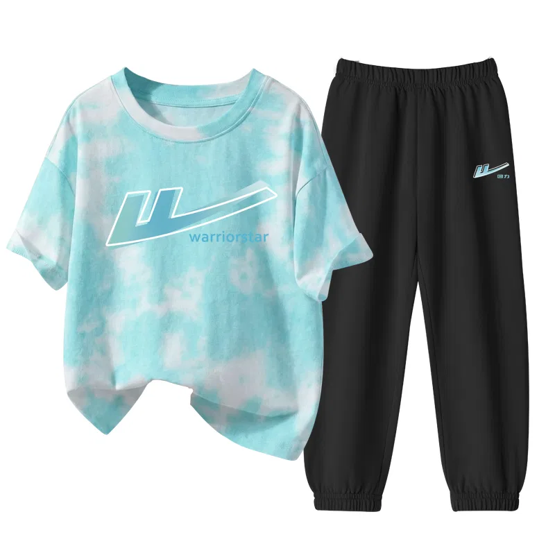 Детский комплект спортивной одежды с принтом Green Gray/H Gradient Pattern-Gray/H Gradient Blue K WARRIOR — фото 3