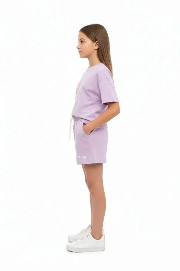 Детский комплект для девочек с принтом Toontoy, Lilac — фото 3