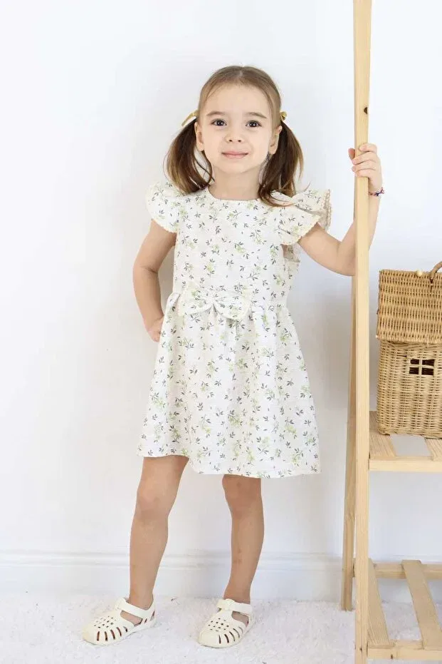 Детское платье для девочек хлопковое с принтом Esila Kids, Green