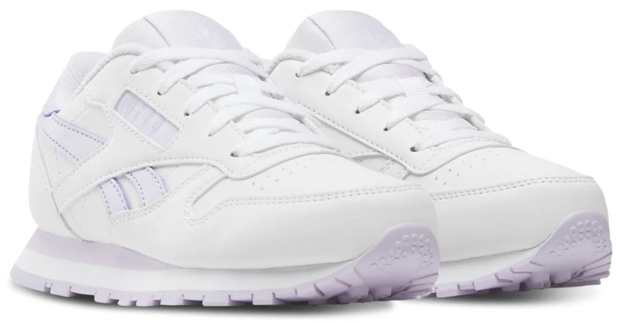 Кроссовки для девочек Classic Leather Reebok, цвет White/Digital Gleam — фото 2