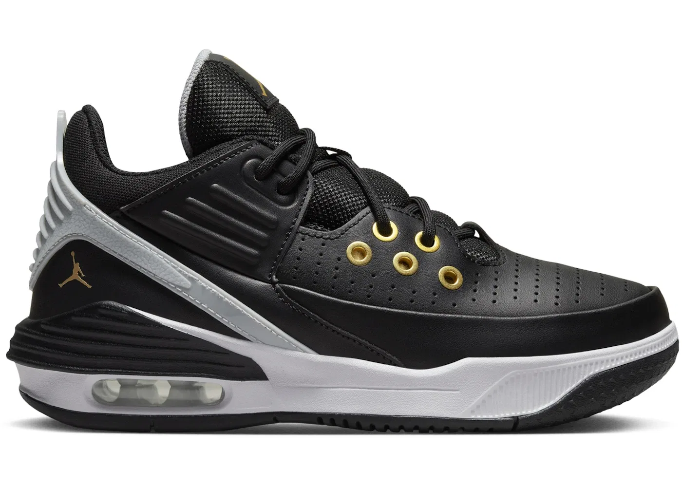Детские кроссовки Lifestyle Jordan Max Aura 5 Jordan, Black/White/Wolf Grey/Metallic Gold