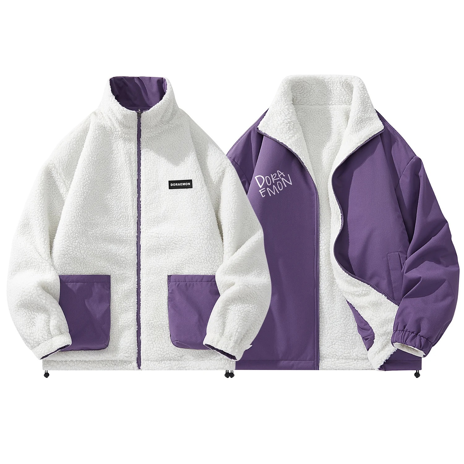 

Куртка DoraemonA Puffer, фиолетовый/съемная подкладка шерпа
