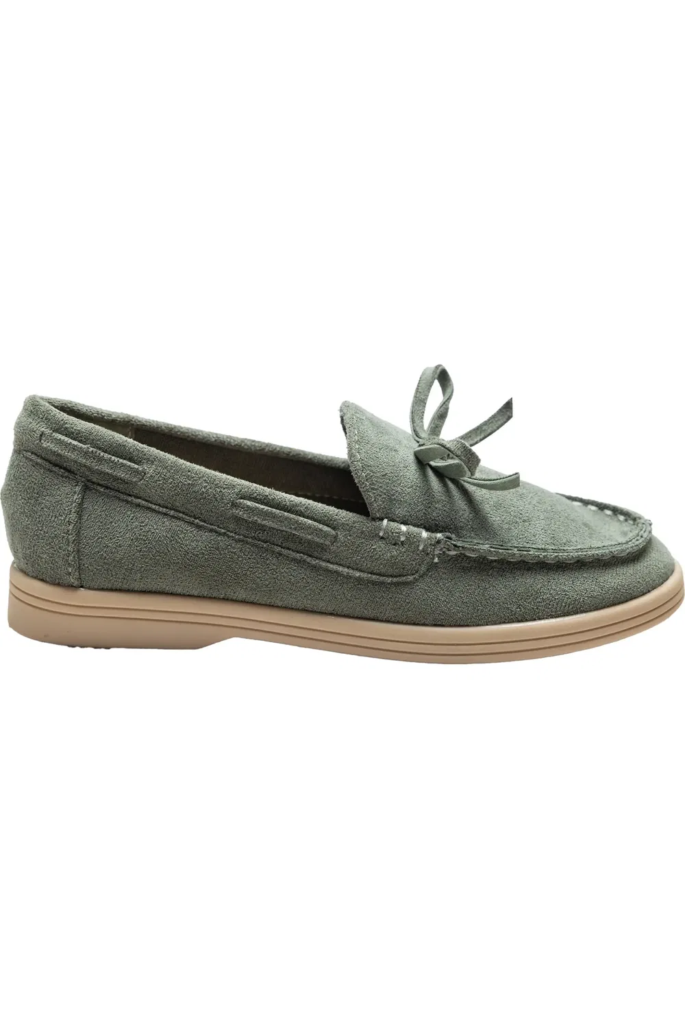 Детские туфли лоферы замшевые Moccasin MOUSTACHE, Olive Green — фото 2