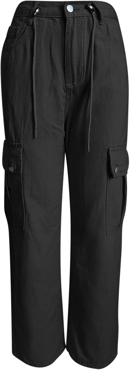 Джинсы свободные, cargo, Black — фото 4