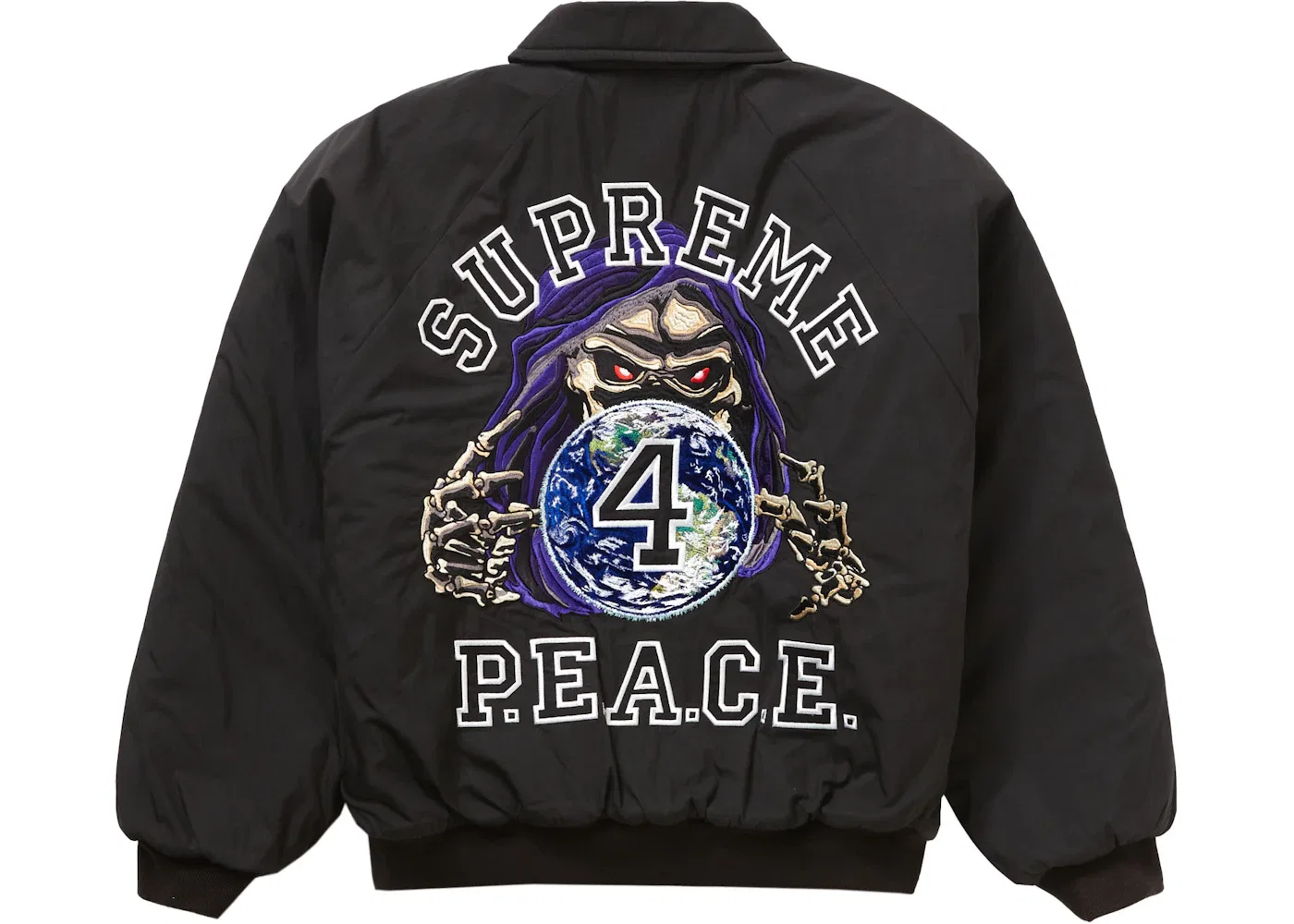 Мужская куртка-бомбер с вышивкой Supreme Peace Embroidered Work Jacket Supreme, Black