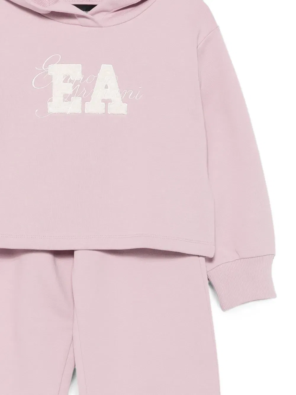 Спортивный костюм с худи и вышитым логотипом Emporio Armani Kids, розовый — фото 3