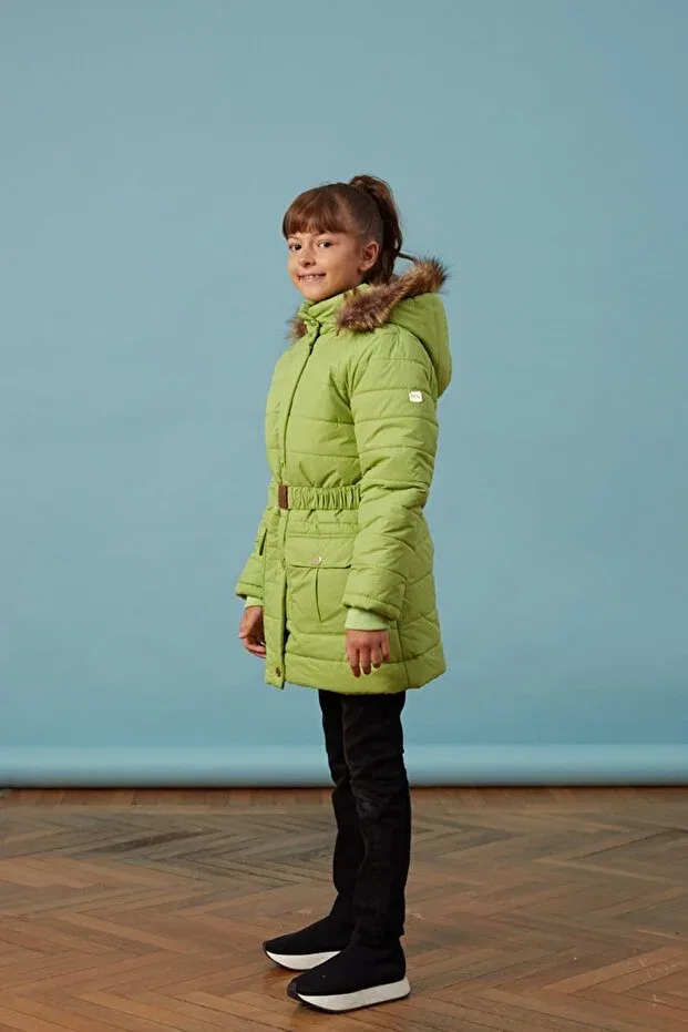 Детское пальто для девочек с капюшоном Men Anorak, Green — фото 2