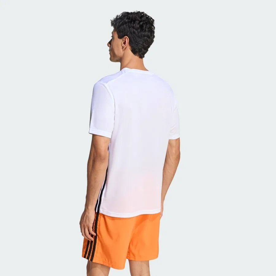 Футболка с длинным рукавом Performance Workout Essentials Base 3-Stripes adidas, Бело-черный — фото 2