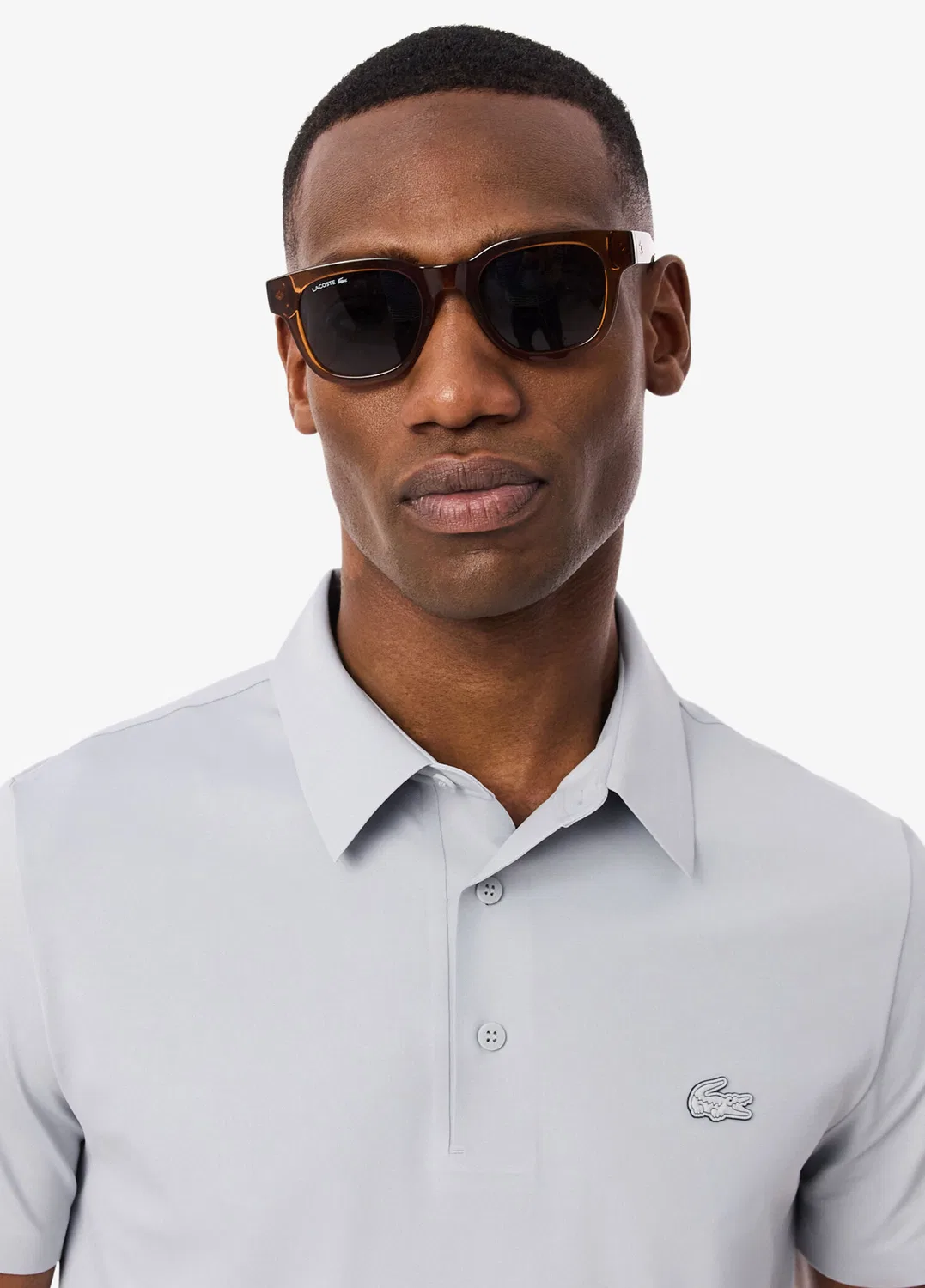 Поло Lacoste Commuter Regular Fit, серый — фото 3