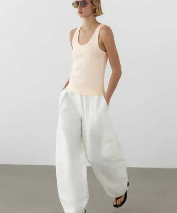 Майка без рукавов из 100% хлопка, Massimo Dutti — фото 3