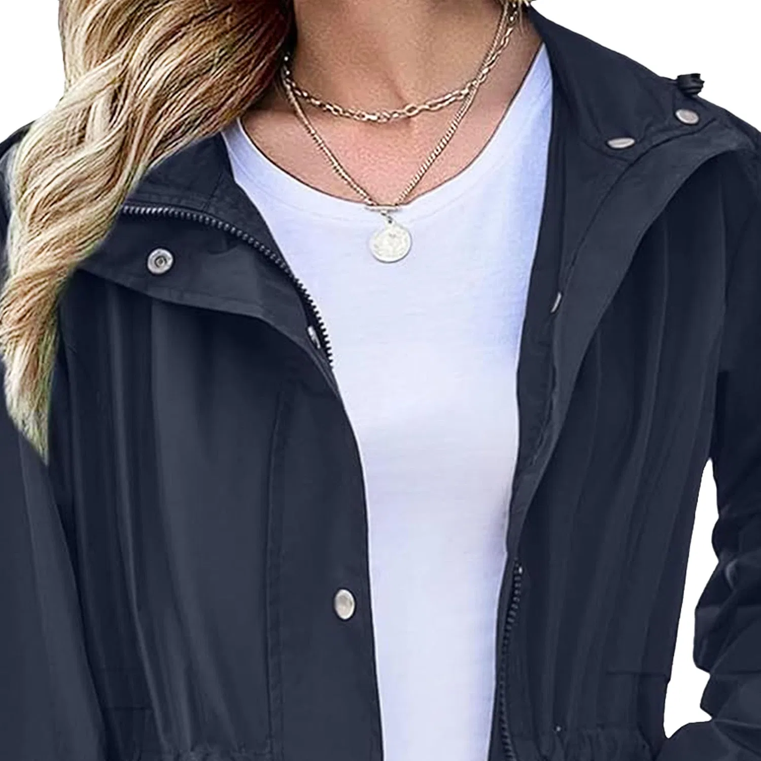 Женский дождевик с капюшоном, Blu navy — фото 4