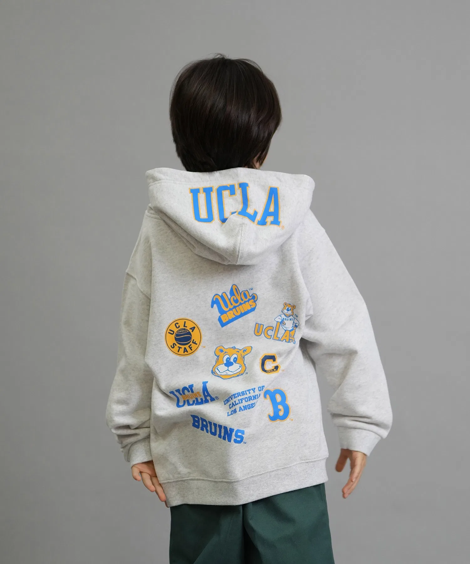 [Эксклюзив от Murasaki Sports] Детская толстовка ANTIBAL с капюшоном, логотип UCLA, флисовая, 254AN3PK115 — фото 3