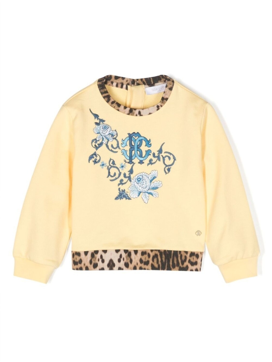 

Толстовка с вышивкой и леопардовым принтом Roberto Cavalli Junior, желтый
