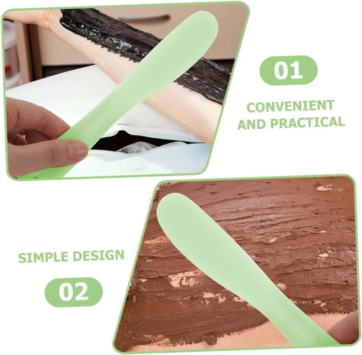 Крем для лица Healvian — Лопатка для смешивания косметики Silicone Green, 300 г — фото 3
