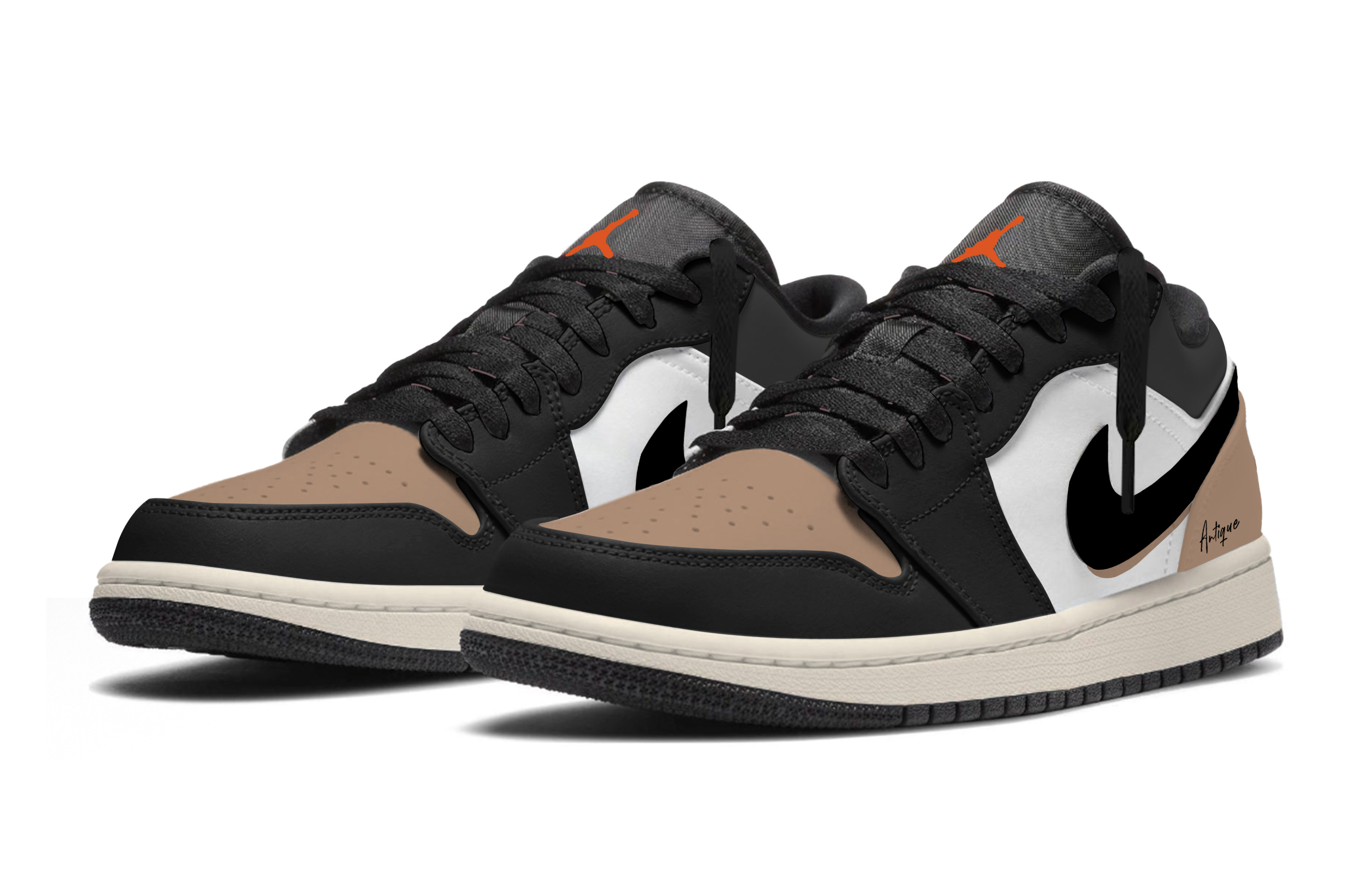 Jordan Кроссовки Air 1 Birch Leaf Leather Cushioning, износостойкие низкие винтажные баскетбольные кроссовки унисекс, светло-коричневый — фото 4