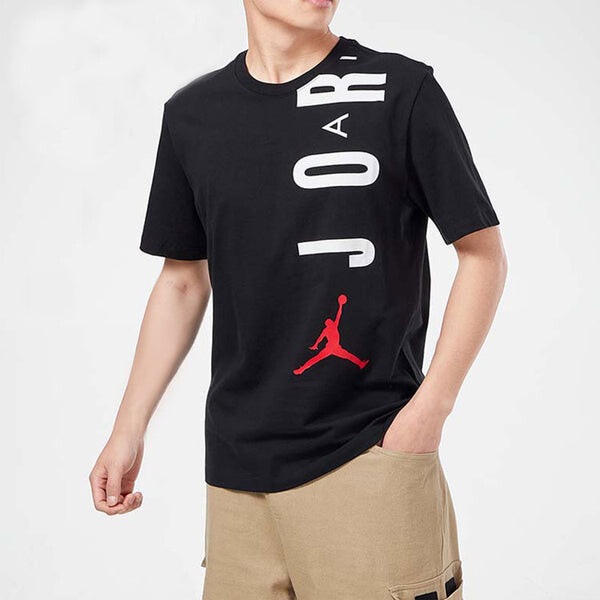 Футболка Air Jordan Alphabet Sports Round Neck Short Sleeve T-Shirt Men's Black Gift for Him, черный — фото 3