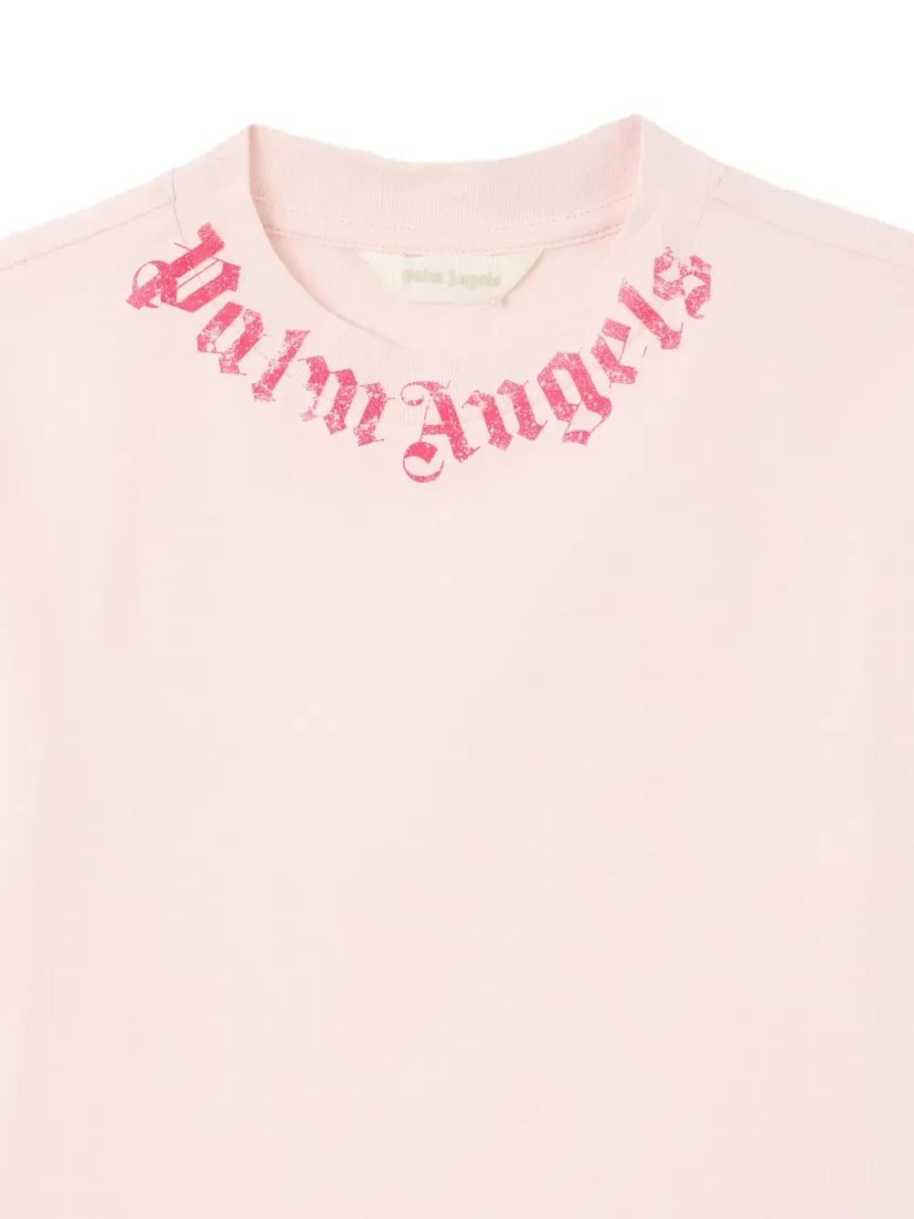 Футболка с начесом и логотипом Palm Angels Kids, розовый — фото 3