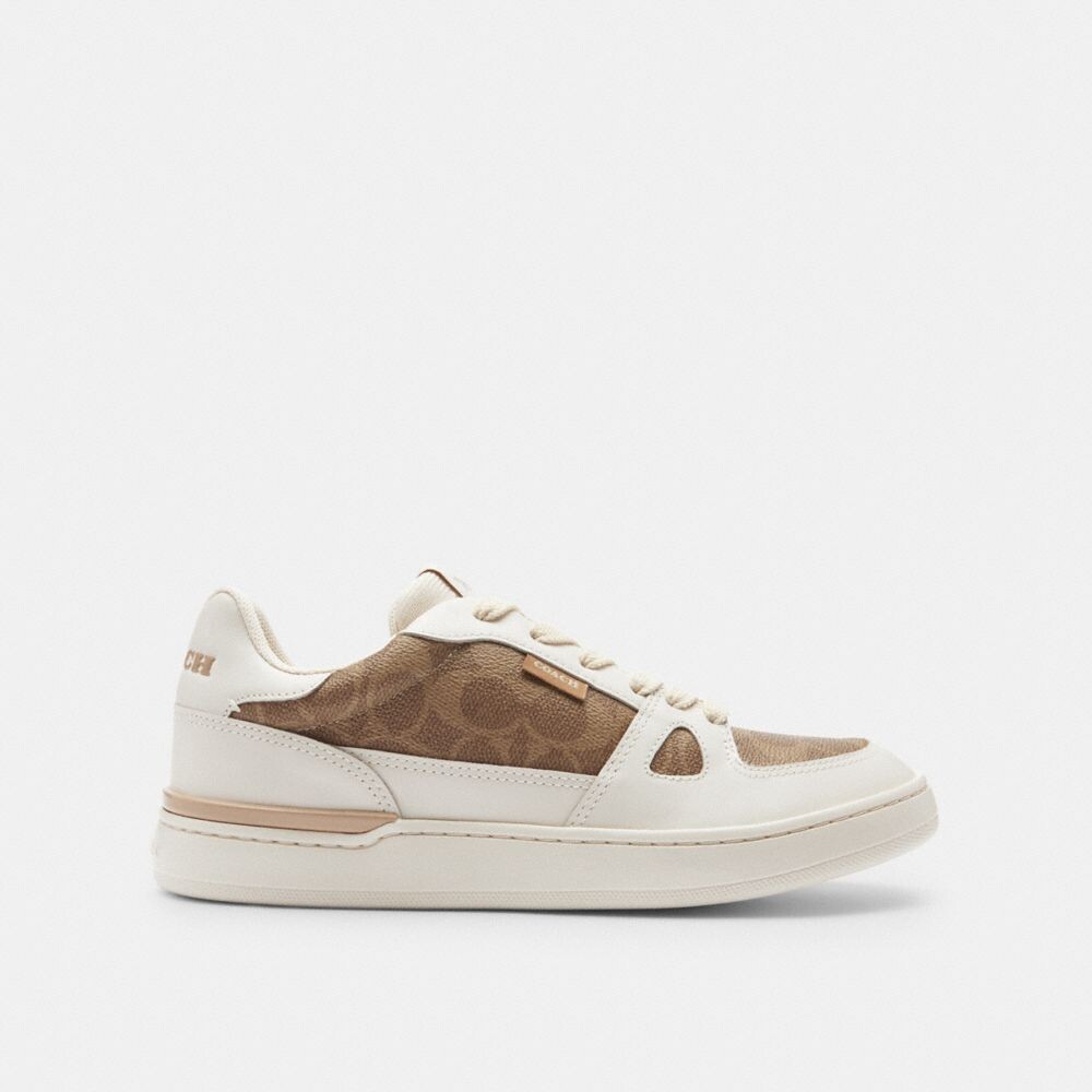 

Кроссовки Clip Court Low Top COACH, цвет khaki/chalk