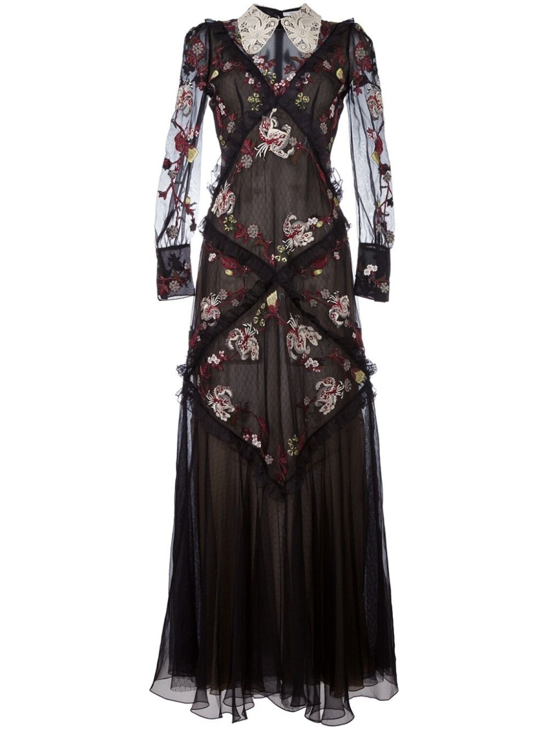 

ERDEM платье с вышивкой, черный