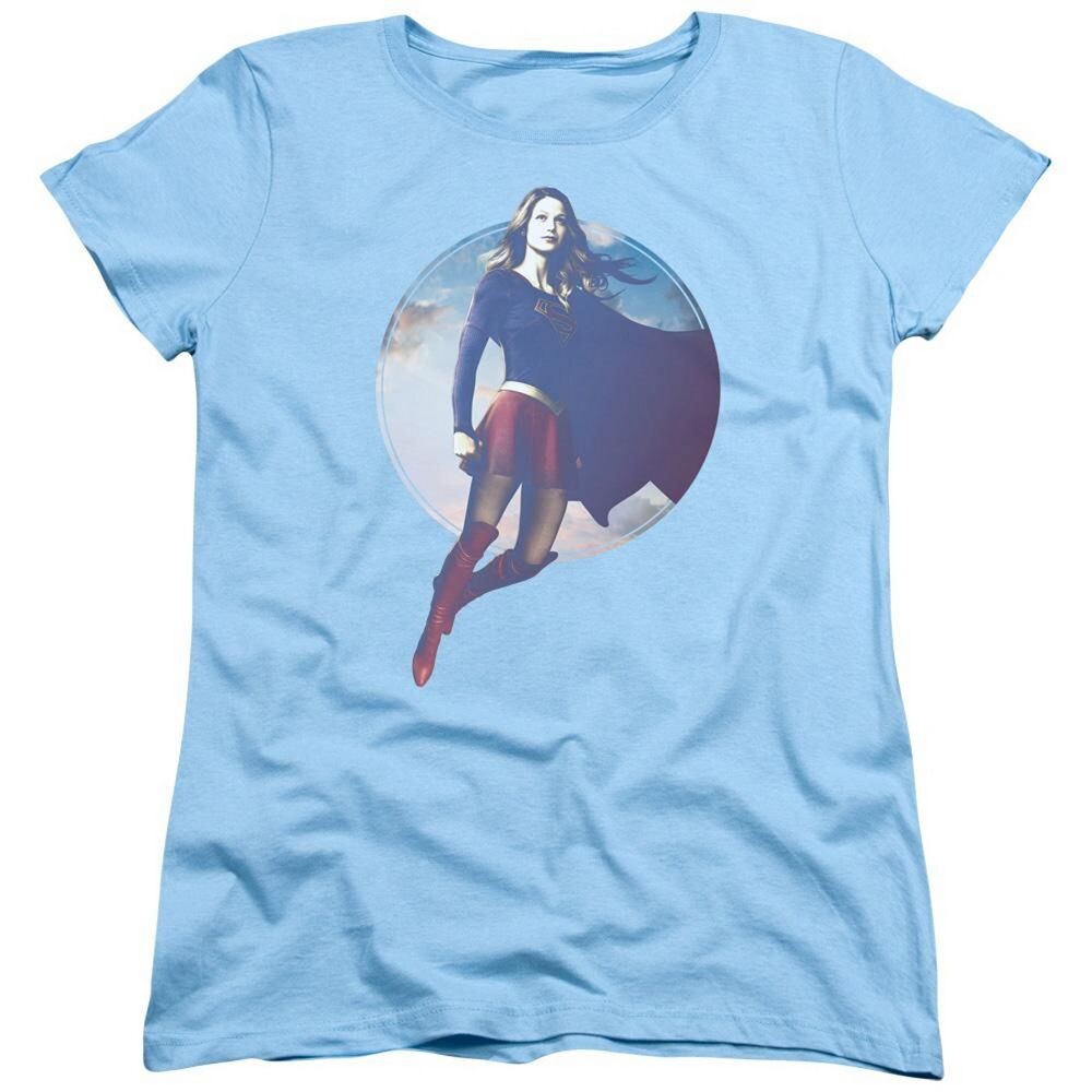 

Женская футболка с коротким рукавом Supergirl Cloudy Circle Licensed Character, цвет Light Blue