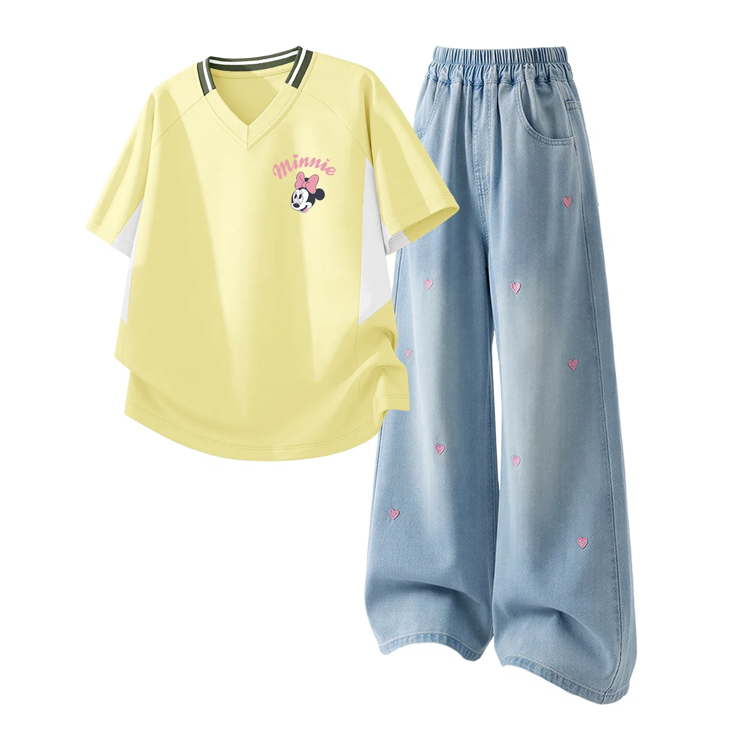 Детский спортивный костюм Casual Sportswear 2 Piece Set Disney, Silicone Di-Eye K Purple+Solid Color Denim Light Blue
