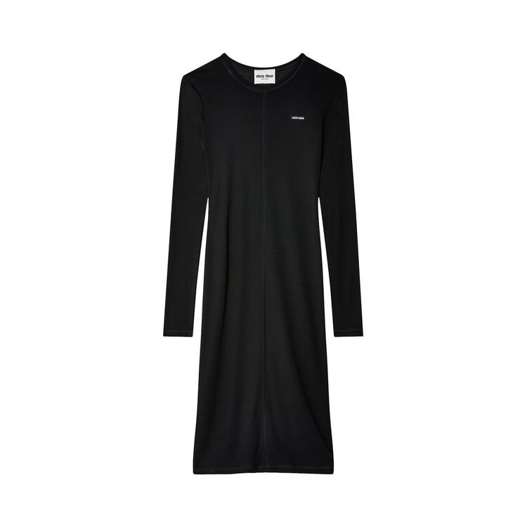 

Платье Miu Miu Silk Jersey Dress Black, черный