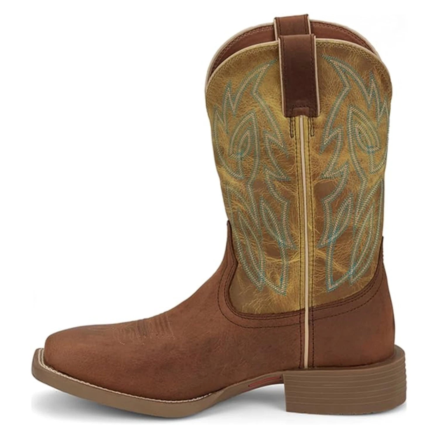 Мужские кожаные ковбойские ботинки Justin Boots Canter, коричневые, с квадратным носком, модель GAL2186 — фото 3
