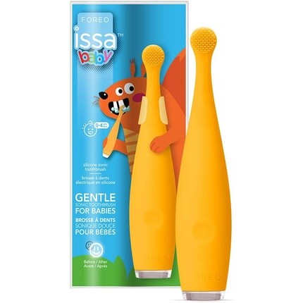 

Зубная щетка Issa Baby Gentle Sonic для детей от 0 до 4 лет, желтый подсолнечник, Foreo