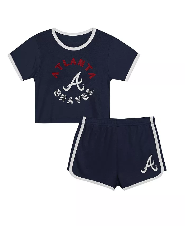 

Детский комплект из 2 предметов Atlanta Braves Double Run: футболка и шорты, цвет navy Outerstuff